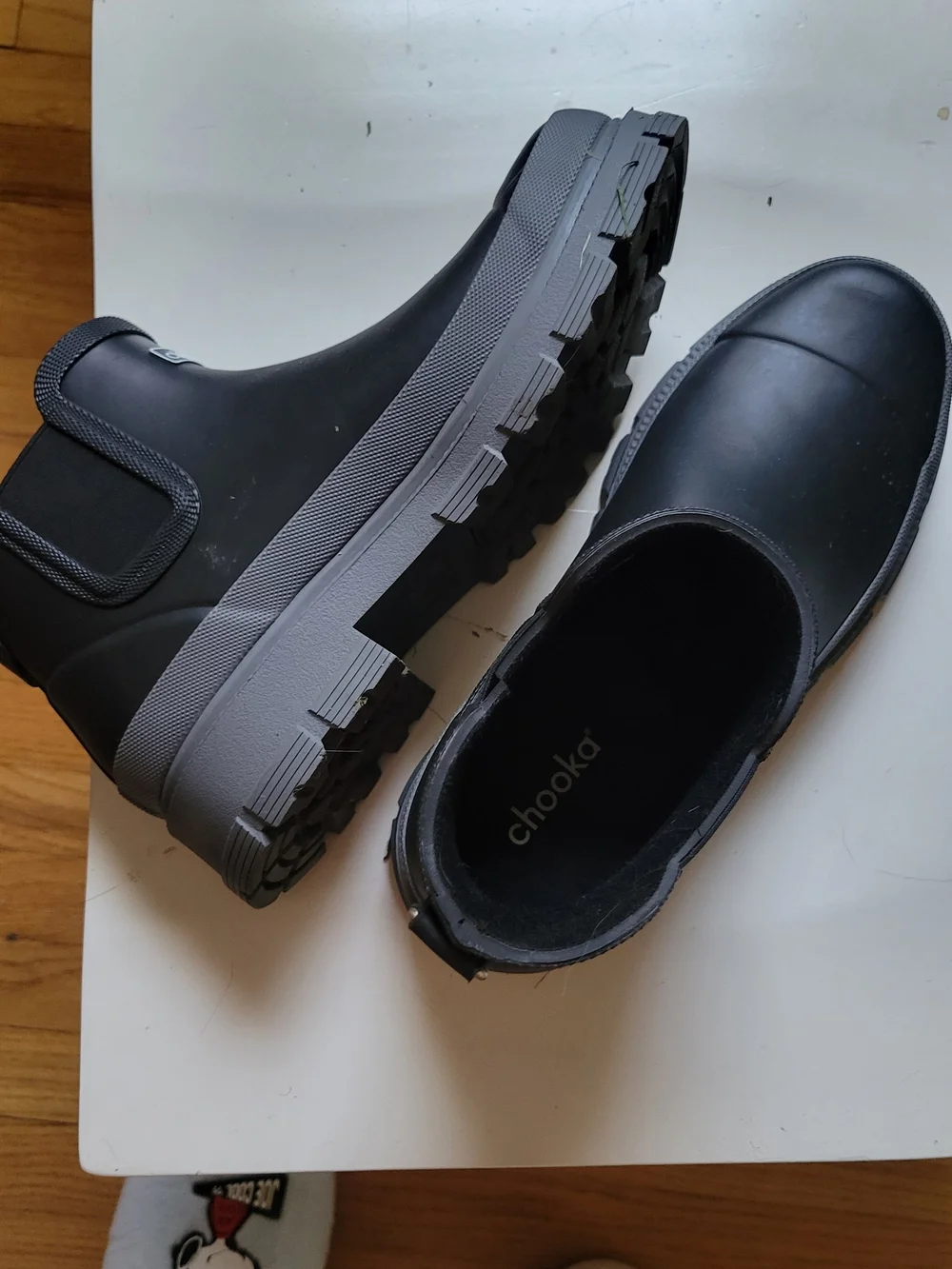 Chooka Women's Black Slip-On Rain Ankle Boots